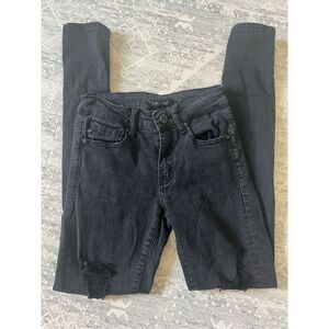 KanCan Womens Jeans KC6040BK Black Skinny Distressed High Rise Size 0/23